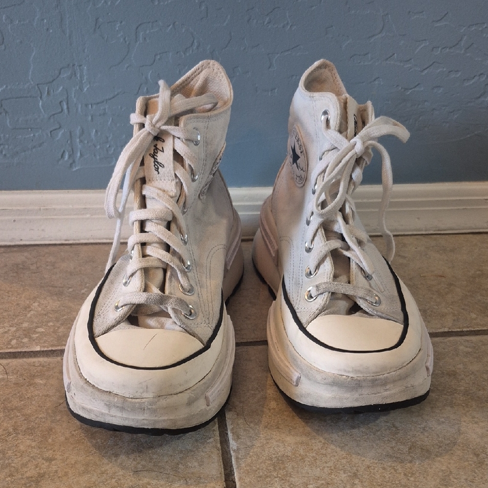 Converse High-Top Sneakers in White and Black